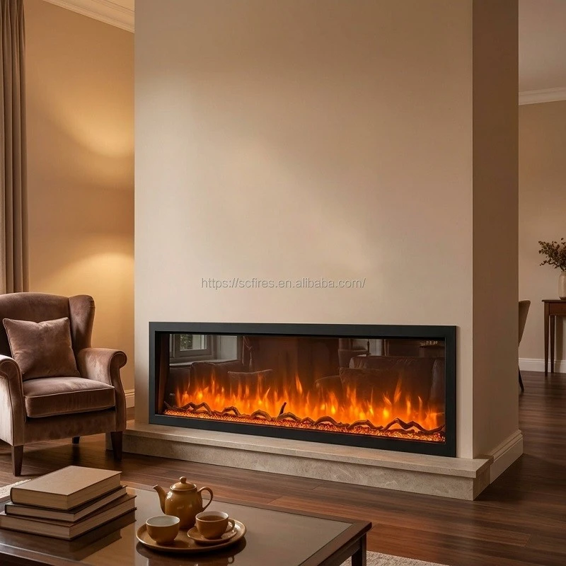 Wall Recessed And Wall Mounted Electric Fireplace 100inch suppliers